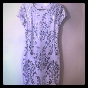 White and Sequin cocktail Dress